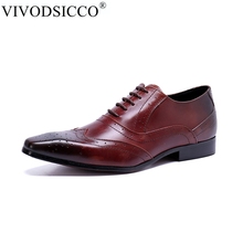VIVODSICCO Fashion Wedding Shoes Mens Pointed Toe Casual Dress Shoes Luxury Brand Oxford Shoes  Zapatos Mujer Best Gifts Men 2024 - buy cheap