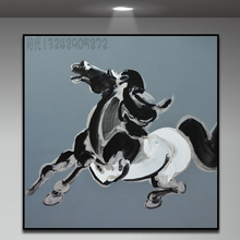 Living room home decoration painting modern simple abstract hand painted oil painting high quality painting animal horse 2024 - buy cheap