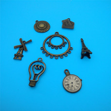 Vintage Bronze Alloy Mixed Licensing Round Bulb Postcards Windmill Charms Pendants For Jewelry Making Bracelets Necklace  Z1077 2024 - buy cheap