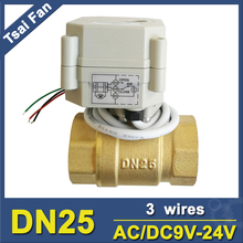 AC/DC9V-24V 3/7 Wires 2-Way Brass 1'' Electric Ball Valve TF25-B2-C DN25 Electrically Operated Valve BSP/NPT  Full Port 2024 - buy cheap