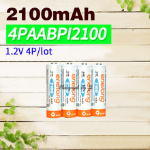 Apexway-pilas AA NI-MH de 2100mAh, 4 baterías recargables 14500 unids/lote, 600 usos, baja autodescarga 2024 - compra barato