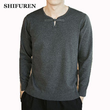 SHIFUREN Sweaters Men 2019 New Spring Casual Pullovers Round Neck Male Sweater Jumpers Long Sleeve Knitwear Tops Plus Size M-3XL 2024 - buy cheap