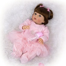 Boneca bebê reborn, de silicone, com aparência real, 55 cm, boneca reborn, 22 polegadas, brinquedo infantil que dorme 2024 - compre barato