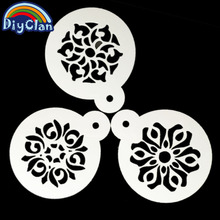 3 pieces/1 set Wedding Cake Stencil Plastic Cookie chocolate Fondant stenceil for Decoration Cake face wall paint Flower Stencil 2024 - buy cheap
