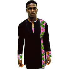 Private custom dashiki clothes mens ankara patterns long sleeve tops african print shirts casual male africa clothing 2024 - buy cheap