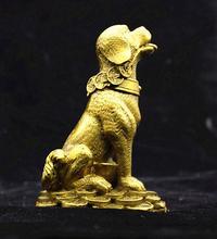Estatua de cobre, perro del dinero, Feng Shui, decoración del zodiaco, perro de la suerte, morie 2024 - compra barato