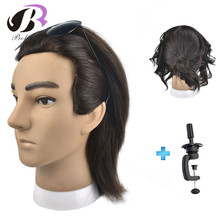 Boli волос 20cm100% человеческие волосы Для мужчин Учебные головы-манекены мужской манекен головы Парикмахерская волосы манекены для головы 2024 - купить недорого