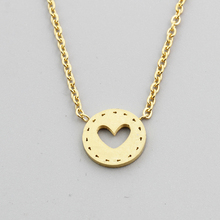 Gold Color Chain Button Heart Women Necklaces Jewelry Gargantilha Choker Charm Pendants Stainless Steel Friend Bridesmaid Gift 2024 - buy cheap