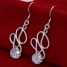 Free Shipping!!Wholesale 925 Silver Earring,925 Silver Fashion Jewelry,Twisted Stone Earrings SMTE202 2024 - buy cheap