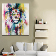 Pintura em tela 1 painel moderno cartaz animal leão rei pintura a óleo cuardros decoracion casa arte da parede pintura em tela 2024 - compre barato