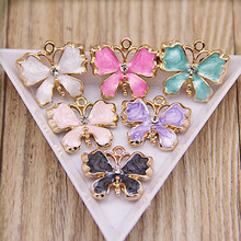 Free Shipping 50PCS/Lot 20*18MM Butterfly Shape Enamel DIY Jewelry Charms Oil Drop Bracelet Necklace Floating Pendant Ornaments 2024 - buy cheap