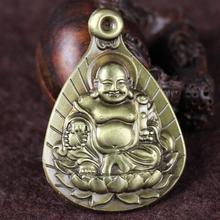 Estatua de Buddha Maitreya de latón feng shui de China-decoración familiar, COLLAR COLGANTE de artesanía de metal de buena suerte 2024 - compra barato