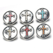 10pcs/lot Hot sale trendy Cross 18mm snap button jewelry ginger snaps fit button snap bracelets bangles necklace jewelry 7953 2024 - buy cheap