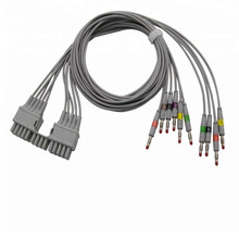 Кабель для ЭКГ совместимый с мортарой Eli230/100 10 свинцовых проводов ЭКГ EKG, электрокардиографических свинцовых проводов, банановый конец IEC 2024 - купить недорого