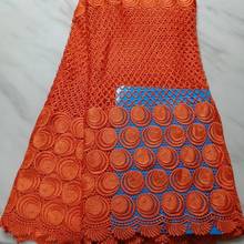 5Yards/pc Hot sale orange african water soluble lace leaves style embroidery french mesh guipure lace for dressing BW55-3 2024 - buy cheap