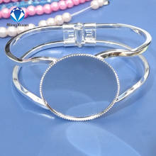 Silver Plated Cuff Bracelet Bangle Blank Base Fit 30mm Cabochon Cameo Settings Bezel Tray Jewelry Making 2024 - buy cheap