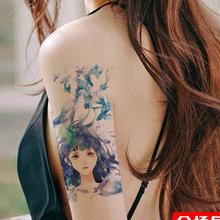Водостойкая Временная тату-наклейка, чернильная картина, тату-наклейки для девочек, флэш-тату, искусственные татуировки для женщин и женщин 2022 - купить недорого