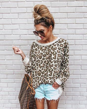 Женская Осенняя футболка с длинным рукавом и леопардовым принтом, Повседневная Клубная одежда 2024 - купить недорого
