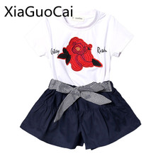 Girls' Sets Summer 2018 New Children's Shorts Baby Korean Version Children's Clothing Summer Short Sleeve T-shirt Wholesale 2024 - buy cheap