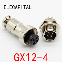 1pcs GX12 4 Pin Male & Female 12mm Wire Panel Connector Aviation Plug L90 GX12 Circular Connector Socket Plug Free Shipping 2024 - buy cheap