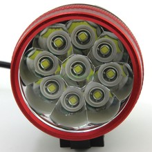Luz 9 * xm-l t6 para bicicleta, luz para bicicleta, 3 modos, lm, superpotência t6, para bicicleta, com pacote de bateria e carregador 2024 - compre barato