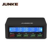 JUNKE 5 портов USB 50 Вт многофункциональная зарядная станция Быстрая зарядка несколько usb-зарядных концентраторов светодиодный дисплей QC 3,0 Универсальный 2024 - купить недорого