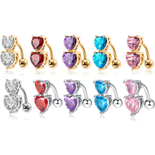 1PC de acero Piercings del Ombligo del corazón del encanto pendiente del Ombligo piercing mancuerna Piercings Ombligo cuerpo Piercings de joyería 2024 - compra barato