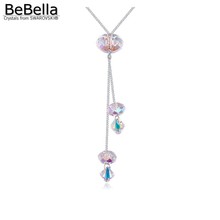 Модное женское ожерелье BeBella, сделанное из австрийских кристаллов Swarovski, подвеска в виде хрустальной капли 2024 - купить недорого