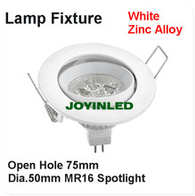 5set 4W GU10/MR16 LED Bulb lamps+ white finish circle Lighting fixture holder of Halogen spot lighting zinc nickel fitting 2024 - buy cheap