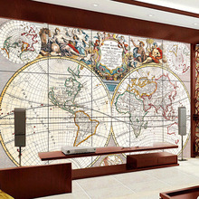 Beibehang mural papel de pared de salón azulejo de fondo tallado pared de ladrillo TV fondo personalizado mapa del mundo papel tapiz 3D 2024 - compra barato