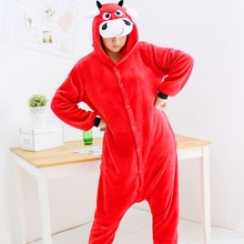 Animals Kigurumi Bull Ox Costume Adult Girl kids Onesie Flannel Halloween Women Anime Jumpsuit Disguise Onepiece Suit 2024 - buy cheap