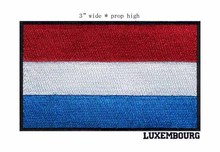 LUXEMBOURG 3" wide embroidery flag patch red white blue strip tag for clothing/Jeans/bag/cap/Pants 2024 - buy cheap