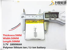 5pcs [SD] 3.7V,1800mAH,[505050] PLIB ( polymer lithium ion battery ) Li-ion battery for tablet pc,GPS,mp3,mp4,cell phone,speake 2024 - buy cheap