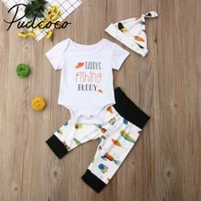 3pcs Newborn Baby Boy Clothes Set Letters Bodysuit Tops Cartoon Fish Pants Trousers Kids Outfits Tracksuit 0-18 Months 2024 - buy cheap