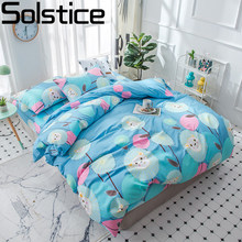 Solstice roupa de cama azul tecido para casa, fronha, lençol, menino, conjunto de cama, king, menina íntima, adolescente, 3-4 peças 2024 - compre barato