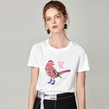 Camiseta con estampado de águila para mujer, blusa Harajuku de manga corta con cuello redondo, ropa blanca para mujer 2019 2024 - compra barato