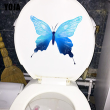 YOJA 21.5X19.9CM Watercolor Dreamy Blue Butterfly Toilet Seat Stickers Home Decor Wall Decal T1-2033 2024 - buy cheap