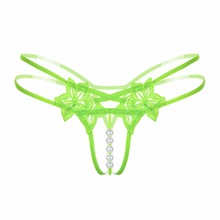 Women Sexy Thong Mesh Pearl Massage G String Transparent Panties Temptation Tanga Underwear 2024 - buy cheap
