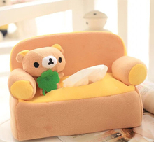 Cute 1pc 24cm cartoon lovely sofa plush paper towel case Vehicle tissue stuffed toy creative gift 2024 - buy cheap