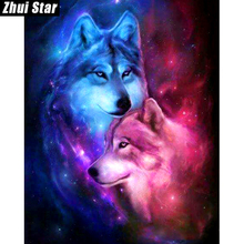 Zhui Star 5D DIY Full Square Diamond Painting "Love Wolf" 3D Embroidery Cross Stitch Mosaic Painting Home Decor Gift BK 2024 - buy cheap
