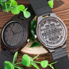 BOBOBIRD-Reloj de pulsera personalizado de cuero de ébano para hombre, el mejor regalo para mi marido 2024 - compra barato