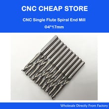 10pcs 4*17MM Single Flute Bit Carbide End Mill Set, CNC Router End Mills for Wood Cutter Milling, Acrylic Cutting Bits 2024 - buy cheap