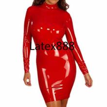 Latex Dress New 100% Rubber Long Sleeve Mini Red Skirt Suit 0.4mm Unisex S-XXL 2024 - buy cheap