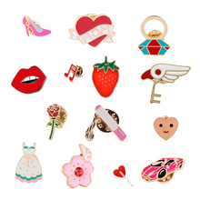 Fashion Creative Pins for Sexy Women High Heel Cigarette Heart Flower Personality Brooches Dress Denim Shirt Badge Jewelry Girl 2024 - buy cheap