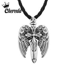 Chereda Cool Punk Men Necklace for Men Retro Wings Punk Ancient Pendant Trendy Necklaces Statement Jewelry 2024 - buy cheap