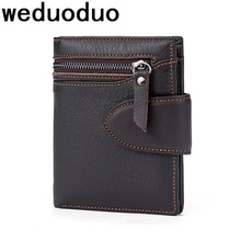 Weduoduo-cartera de estilo clásico para hombre, billetera de cuero genuino, monedero corto, tarjetero, de alta calidad, a la moda 2024 - compra barato