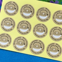 1200PCS/Lot  circular Printed above"Merry Christmas"and Smiling face Sticker Labels Adhesive Stickers DIY For Box/gift/envelope 2024 - buy cheap