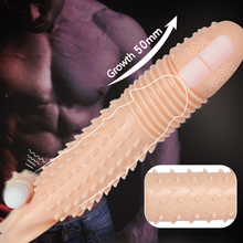 Sleeve Dick Cock Enlargement Extension Sex Toy for Men Gay Adult Reusable Penis Erection Sleeve Double Vibrating Silicone Penis 2024 - buy cheap