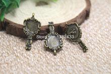 25pcs mirror charm bronze Tone rose mirror charm pendants 30x14mm 2024 - buy cheap