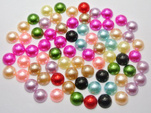 200 разноцветные полужемчужные бусины 10 мм плоские круглые драгоценные камни для скрапбукинга 2024 - купить недорого